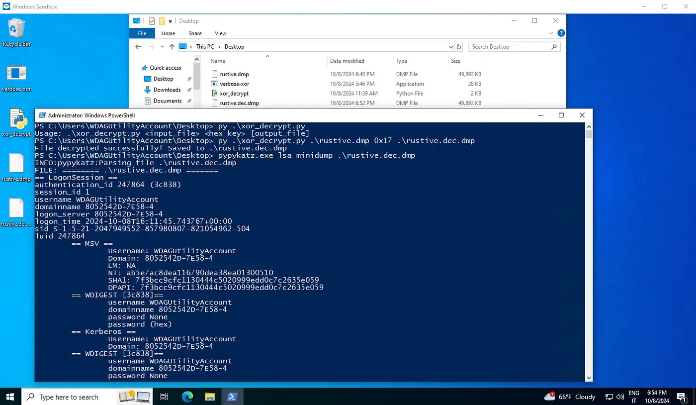 Decrypting and reading xor-ed rustive.dmp
