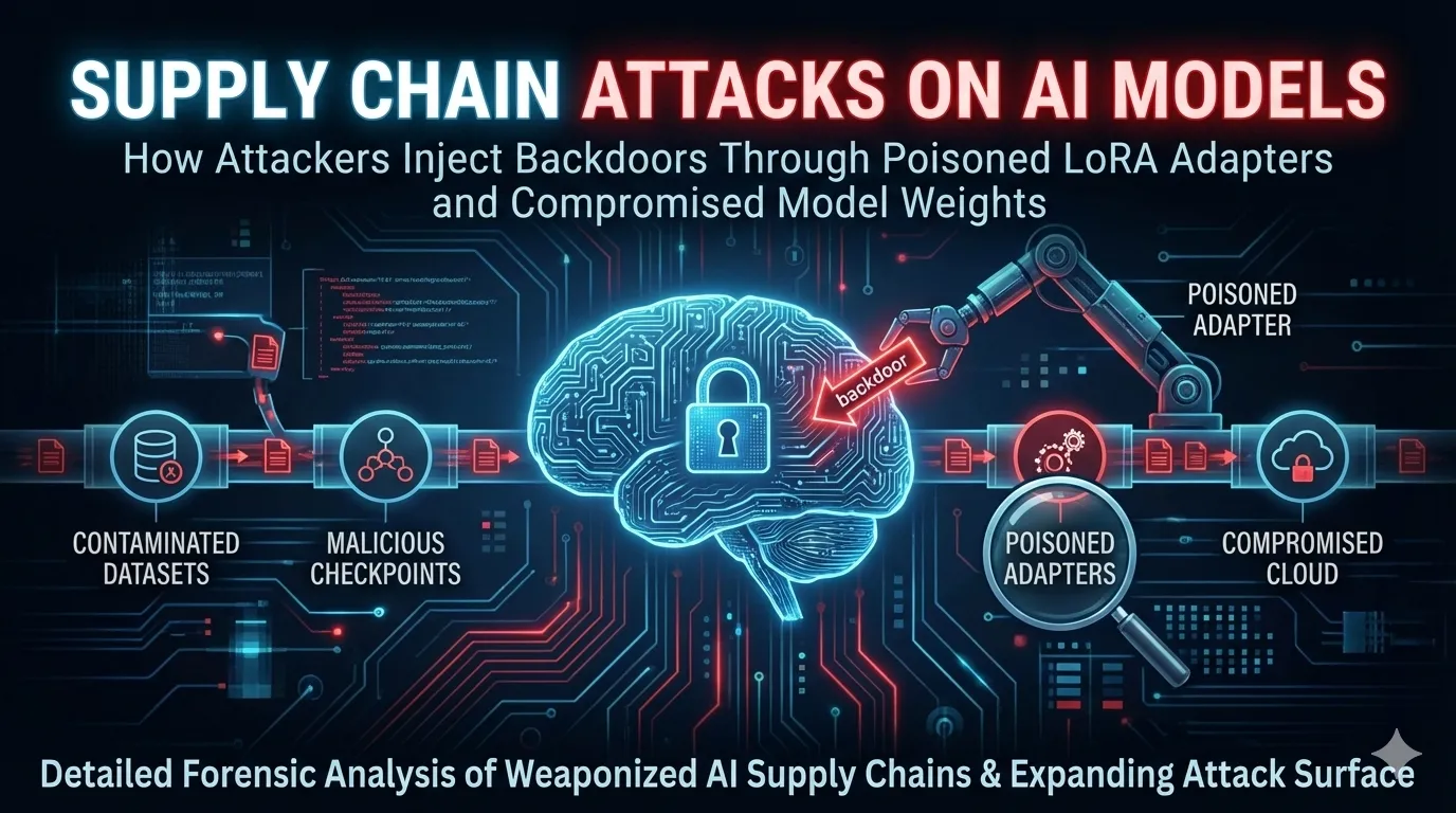 Supply Chain Attacks on AI Models: How Attackers Inject Backdoors Through Poisoned LoRA Adapters and Compromised Model Weights